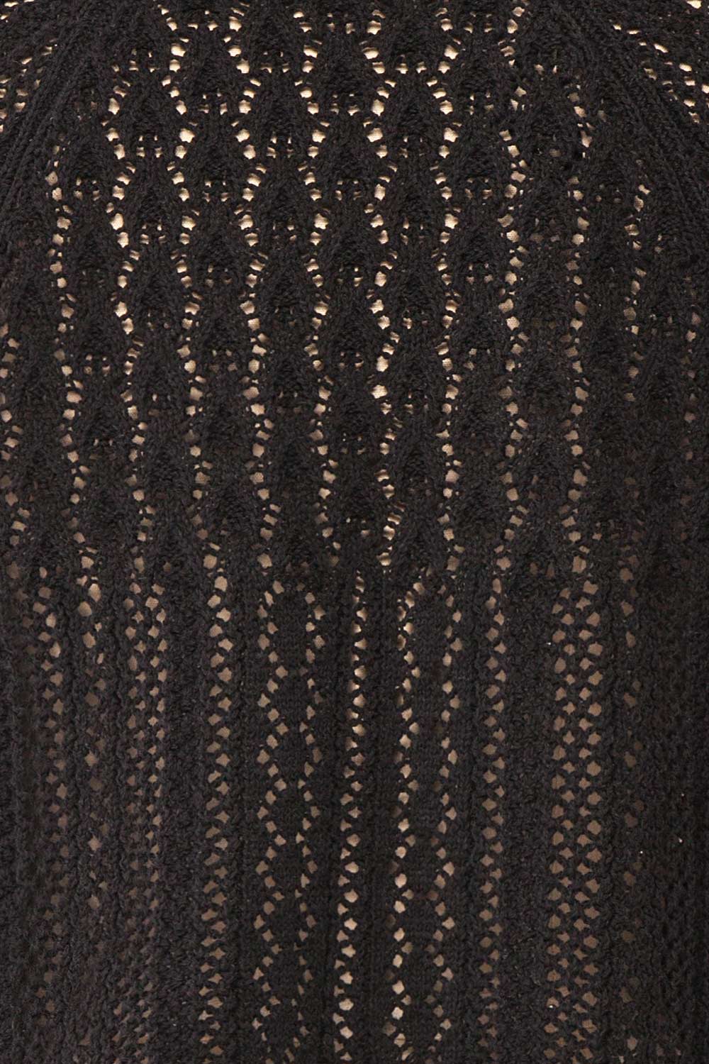 Jehann Black Long Sleeve Knitted Crop Top | La petite garçonne fabric