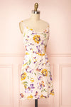 Jemima Short Floral Dress w/ Cowl Neck | Boutique 1861 side view