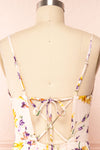 Jemima Short Floral Dress w/ Cowl Neck | Boutique 1861back close up