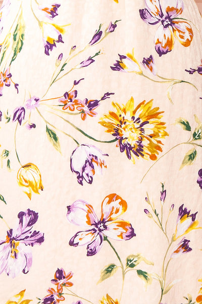 Jemima Short Floral Dress w/ Cowl Neck | Boutique 1861 fabric