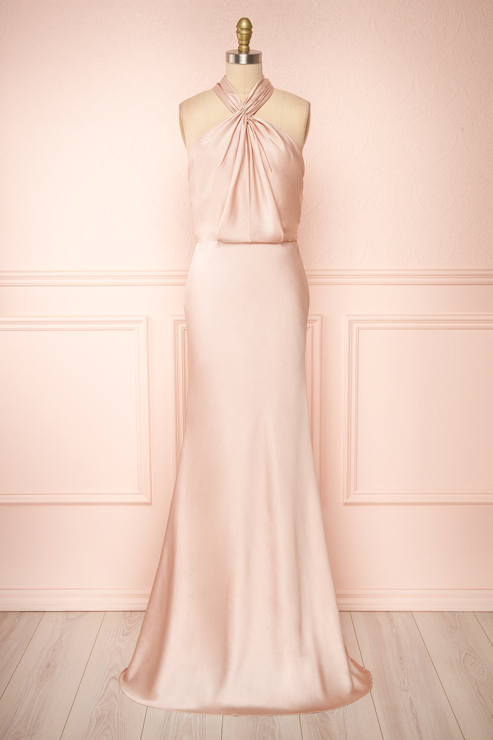 sachin and babi light blue dress Lara Women's Lace Long Sleeve Gown with Overskirt - Champagne main image 1