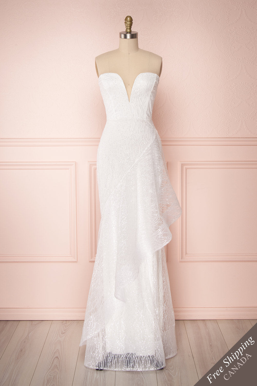 Jiraku White Bustier Mermaid Bridal Dress with Glitter | Boudoir 1861