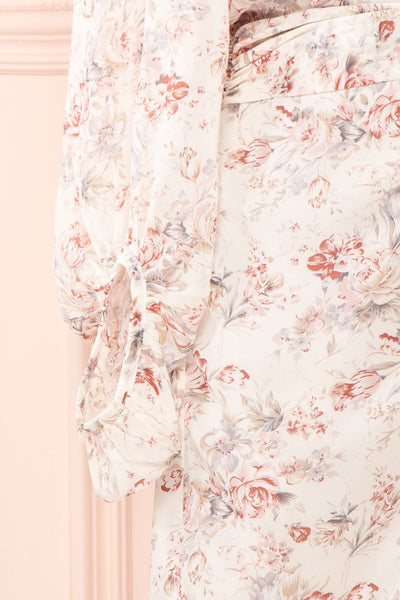 Jocaste Floral Wrap Dress w/ Long Sleeves | Boutique 1861 sleeve