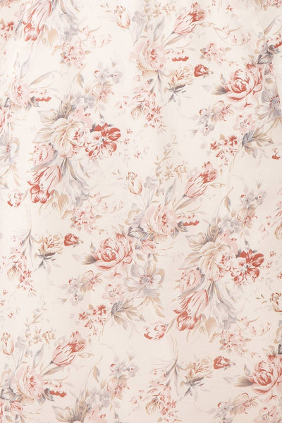 Jocaste Floral Wrap Dress w/ Long Sleeves | Boutique 1861 texture