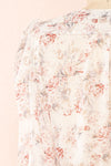 Jocaste Floral Wrap Dress w/ Long Sleeves | Boutique 1861 back close-up
