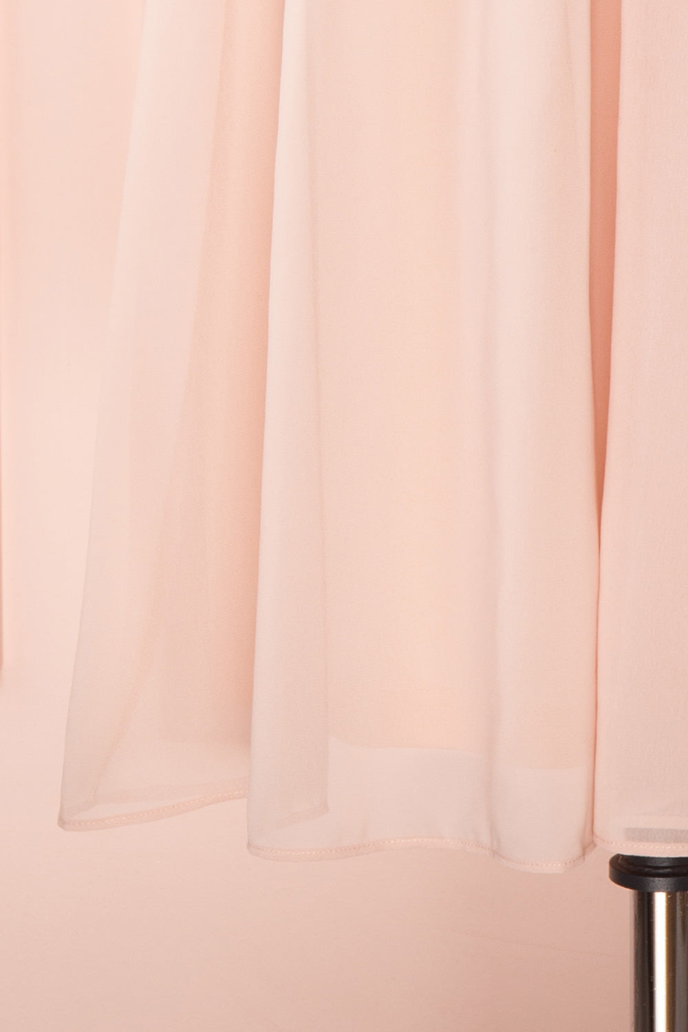 Joelle Blush Chiffon Cocktail Dress | Robe | Boutique 1861 bottom close-up