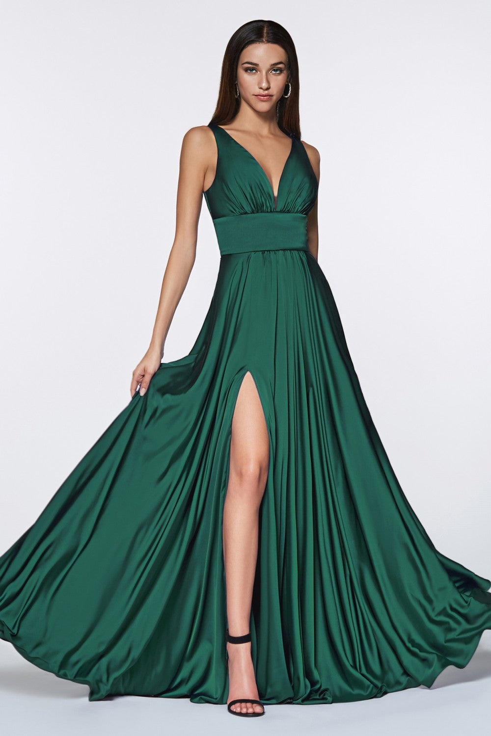 Johanie Green Satin Maxi Dress | Boudoir 1861