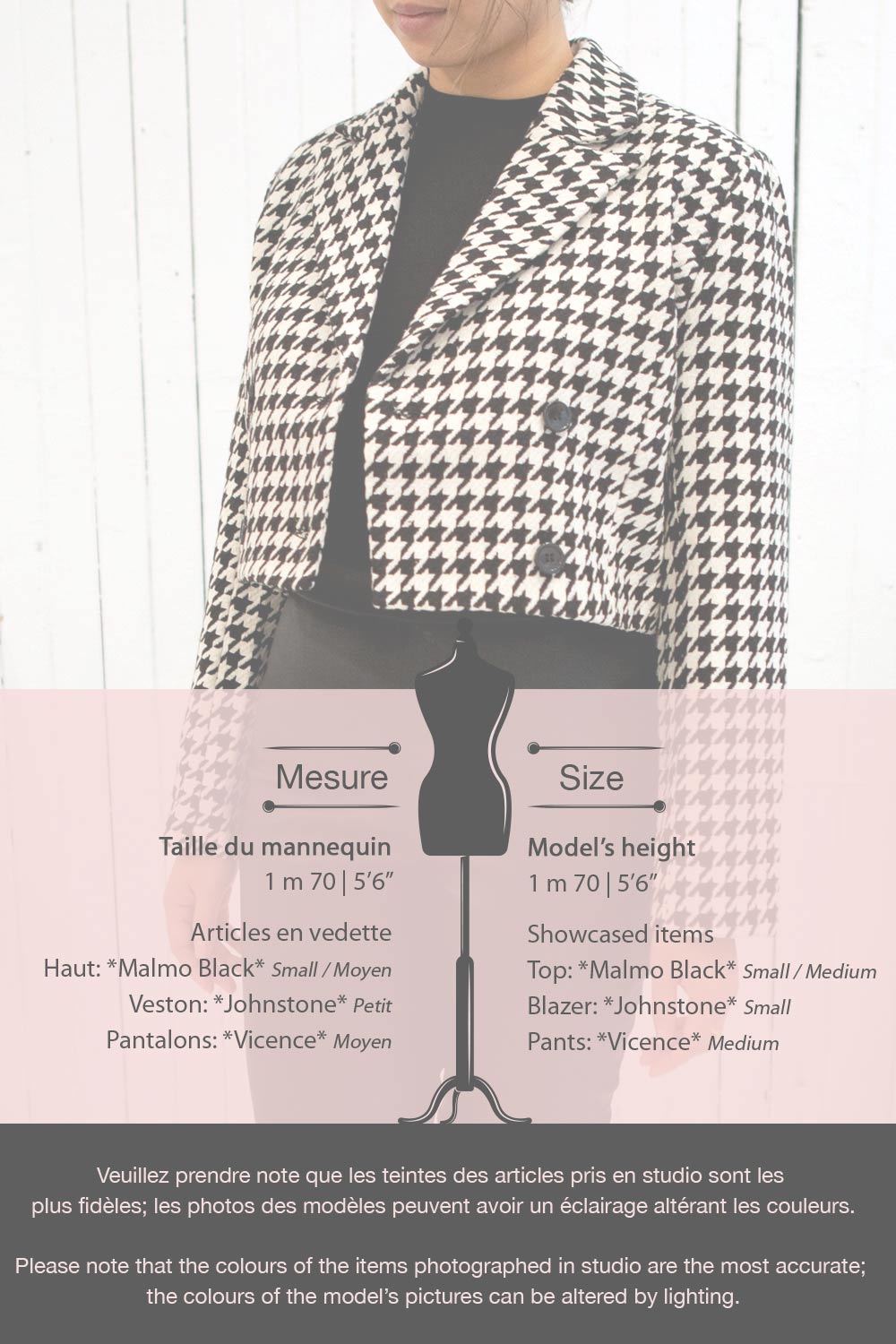 Johnstone Black & White Houndstooth Coat | La petite garçonne fiche