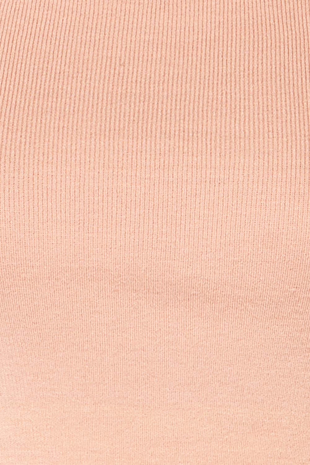 Jorden Pink Long Sleeve Crossed Back Top | La Petite Garçonne fabric
