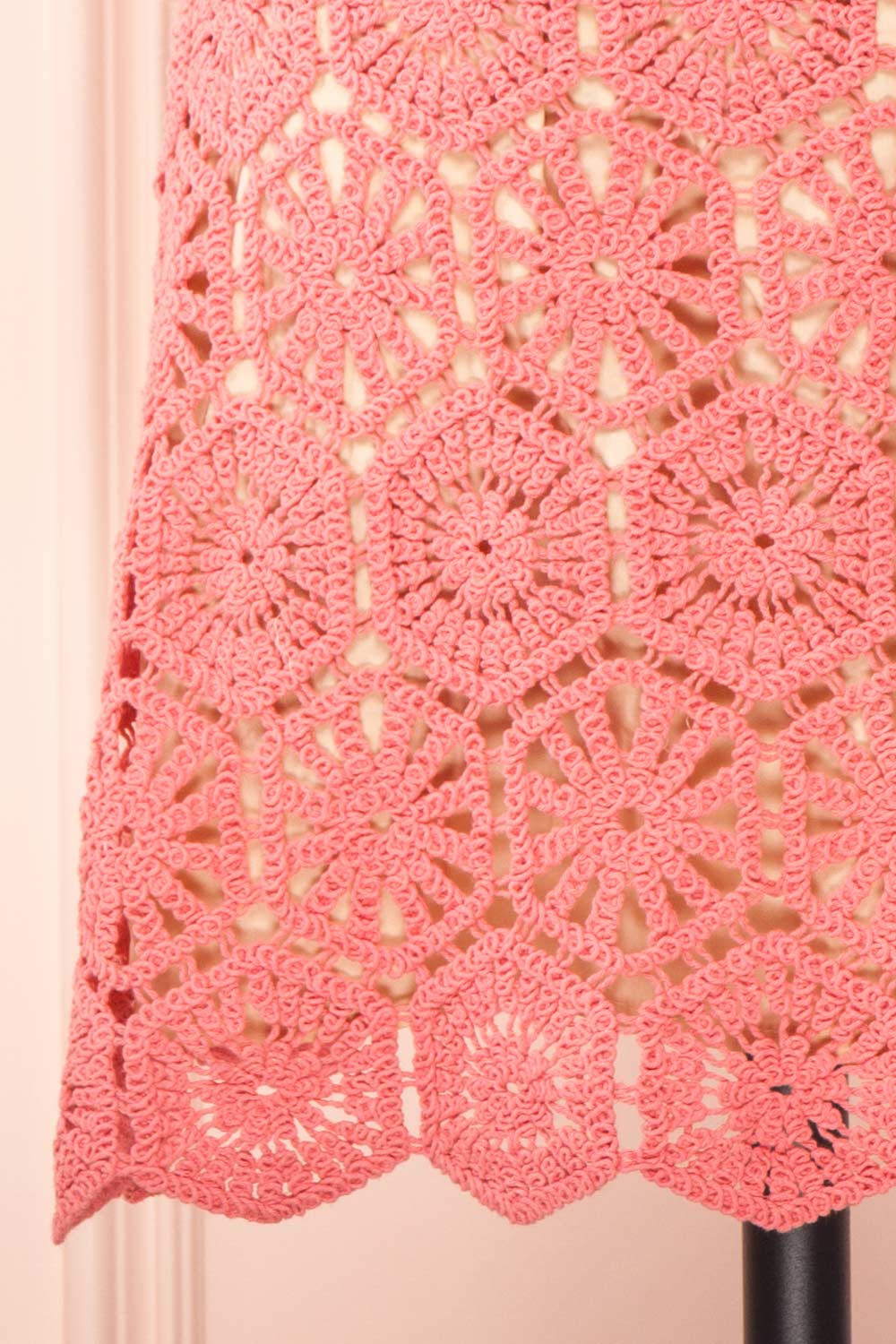 Josephyne Short Pink Crochet Dress | Boutique 1861 bottom