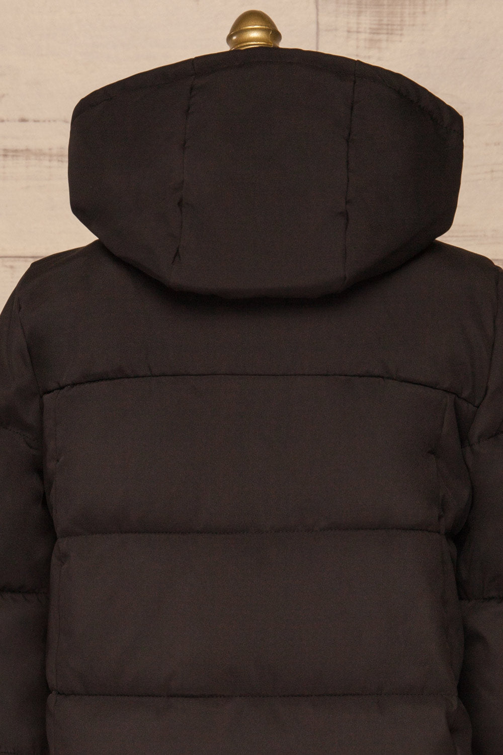 Joukovski Black Hooded Quilted Parka | La Petite Garçonne back close-up