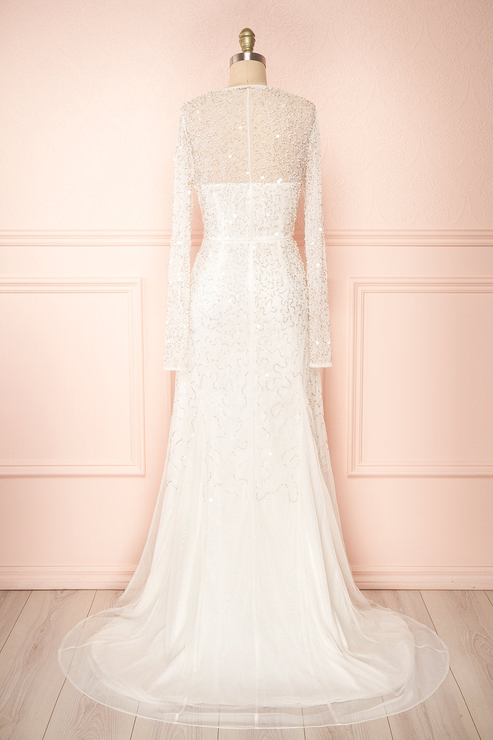 Judith Long Sleeve Beaded Bridal Dress | Boudoir 1861 back view