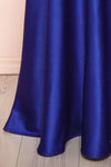 Julia Blue Satin Maxi Dress | Boutique 1861 details