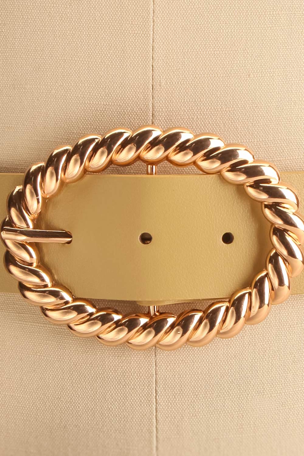 Jutrel Chartreuse - Gold Faux-Leather Belt | La petite garçonne close-up