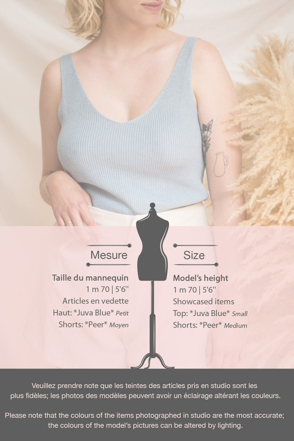 Juva Blue V-Neck Knit Tank Top | La petite garçonne fiche