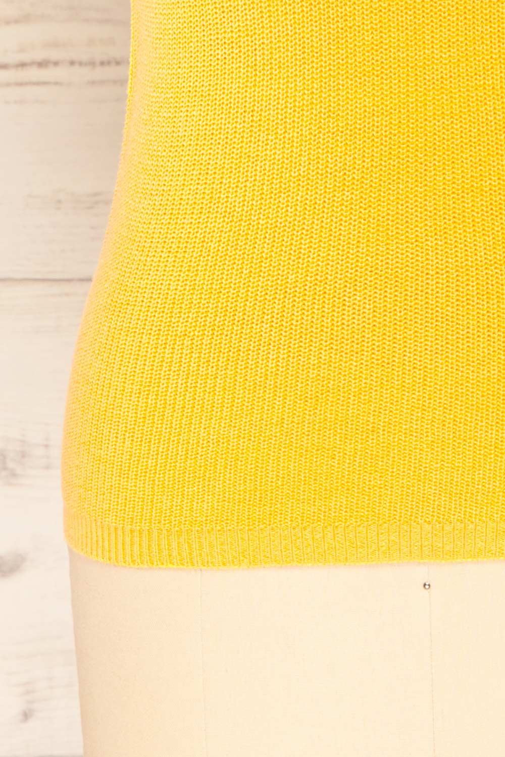 Juva Yellow V-Neck Knit Tank Top | La petite garçonne bottom