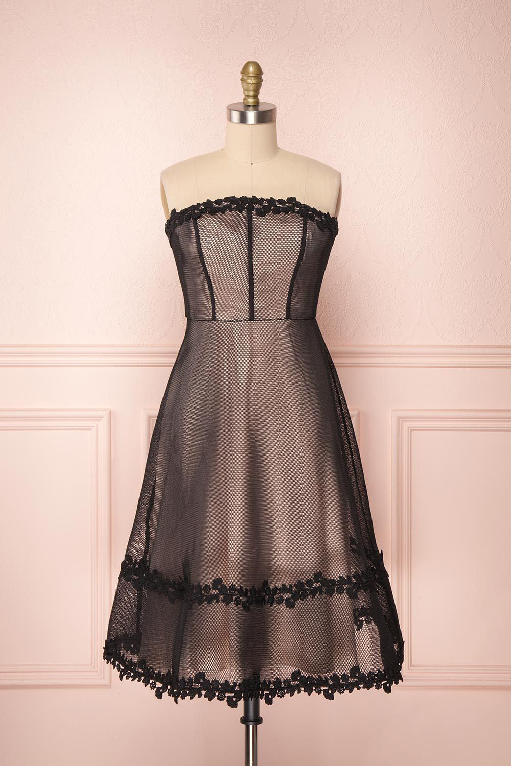 Kaely Smoke | Black Bustier Dress