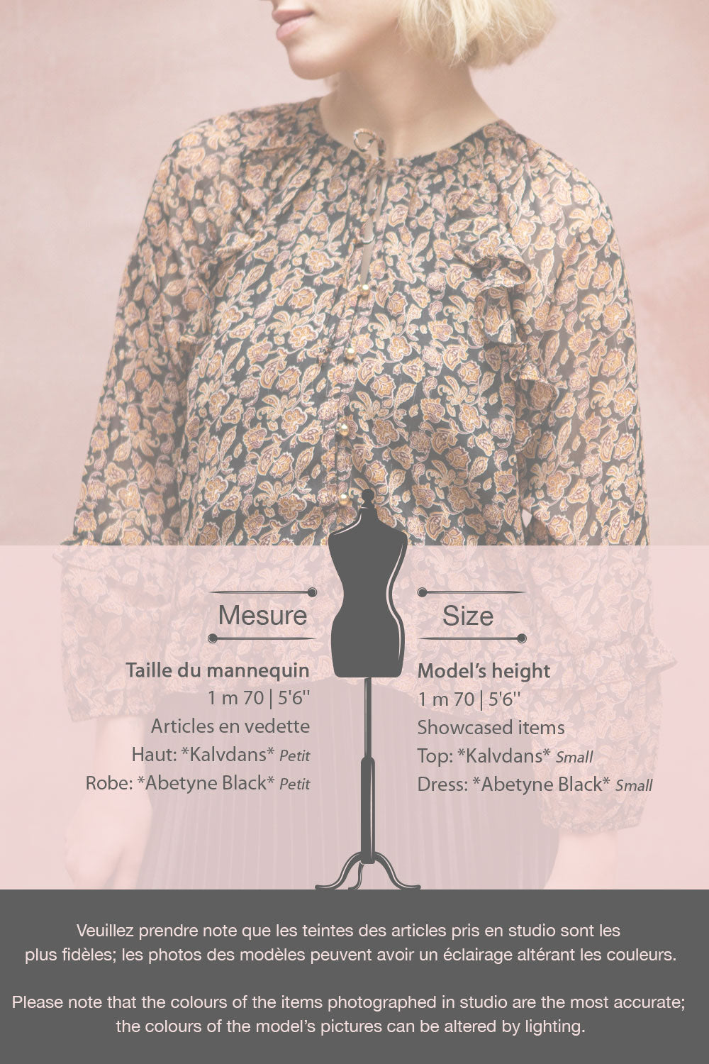 Kalvdans Paisley 3/4 Sleeve Button-Up Blouse | Boutique 1861 fiche