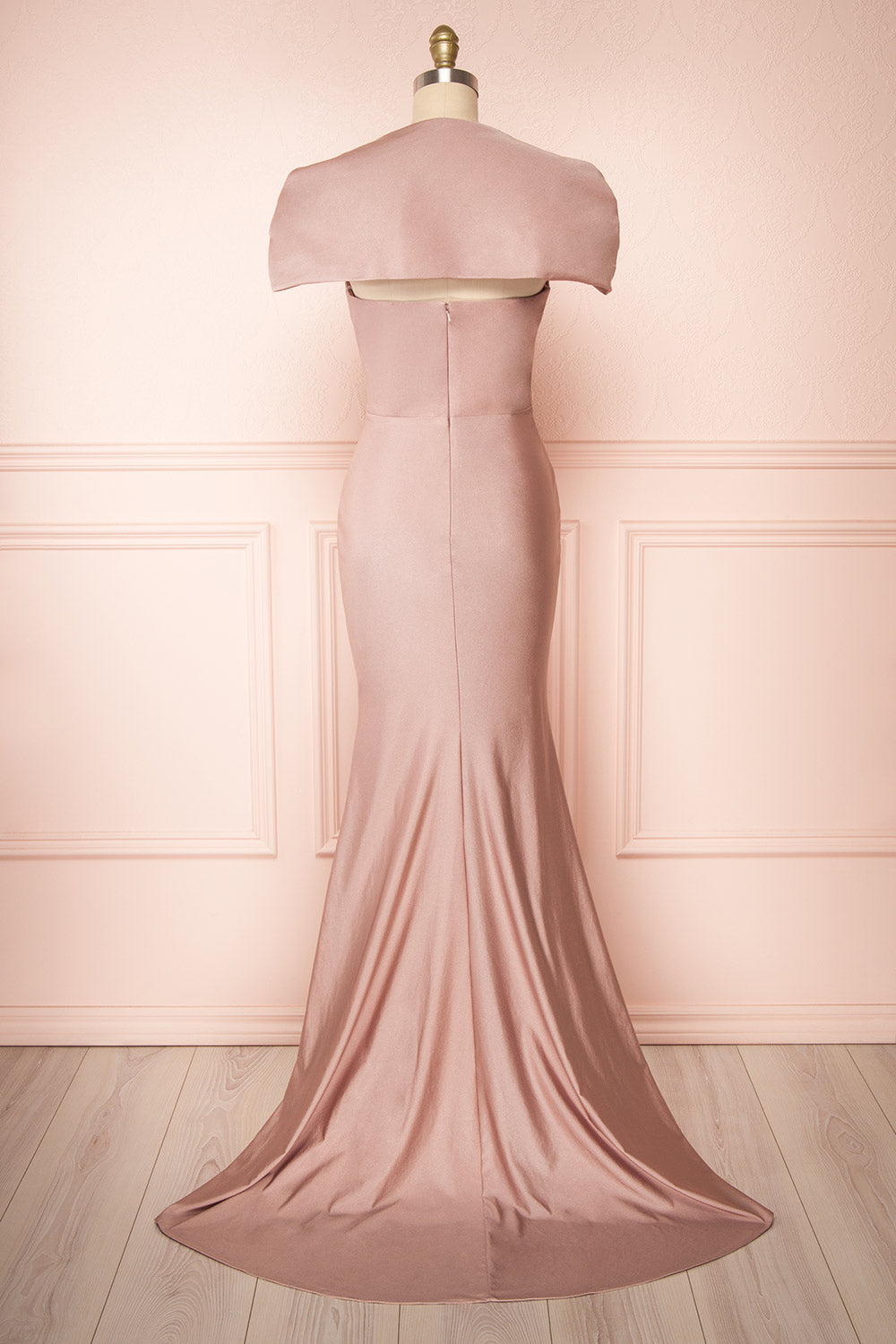 Karelle Mauve Mermaid Maxi Dress w/ Bolero | Boudoir 1861 back view