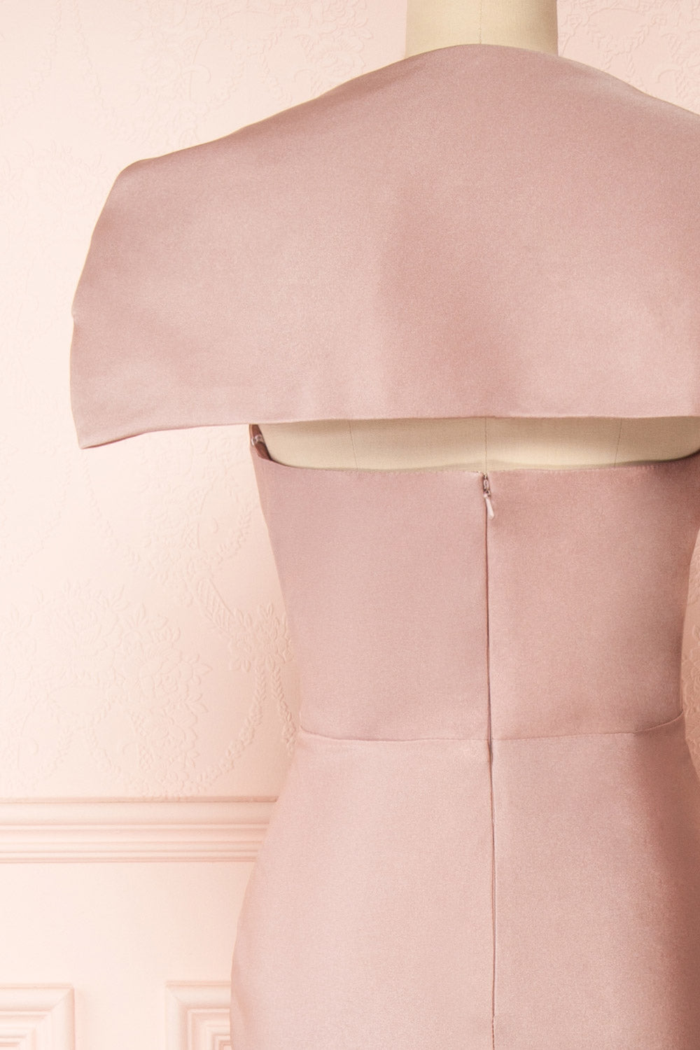 Karelle Mauve Mermaid Maxi Dress w/ Bolero | Boudoir 1861 back close-up