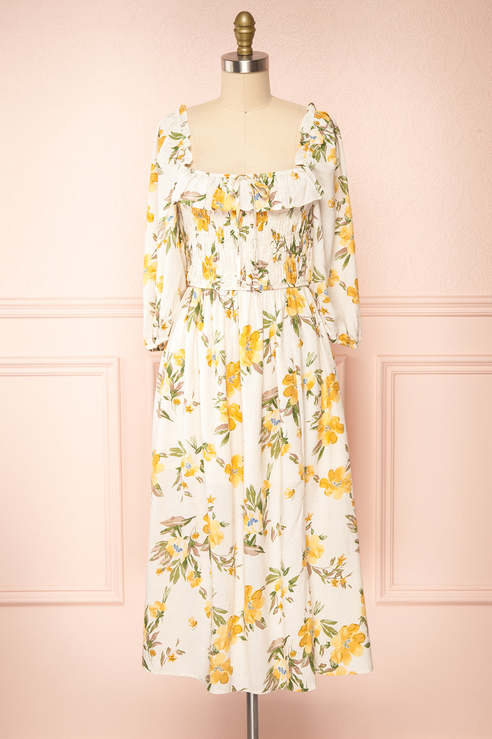 Karina Empire Waist Floral Midi Dress | Boutique 1861 front view