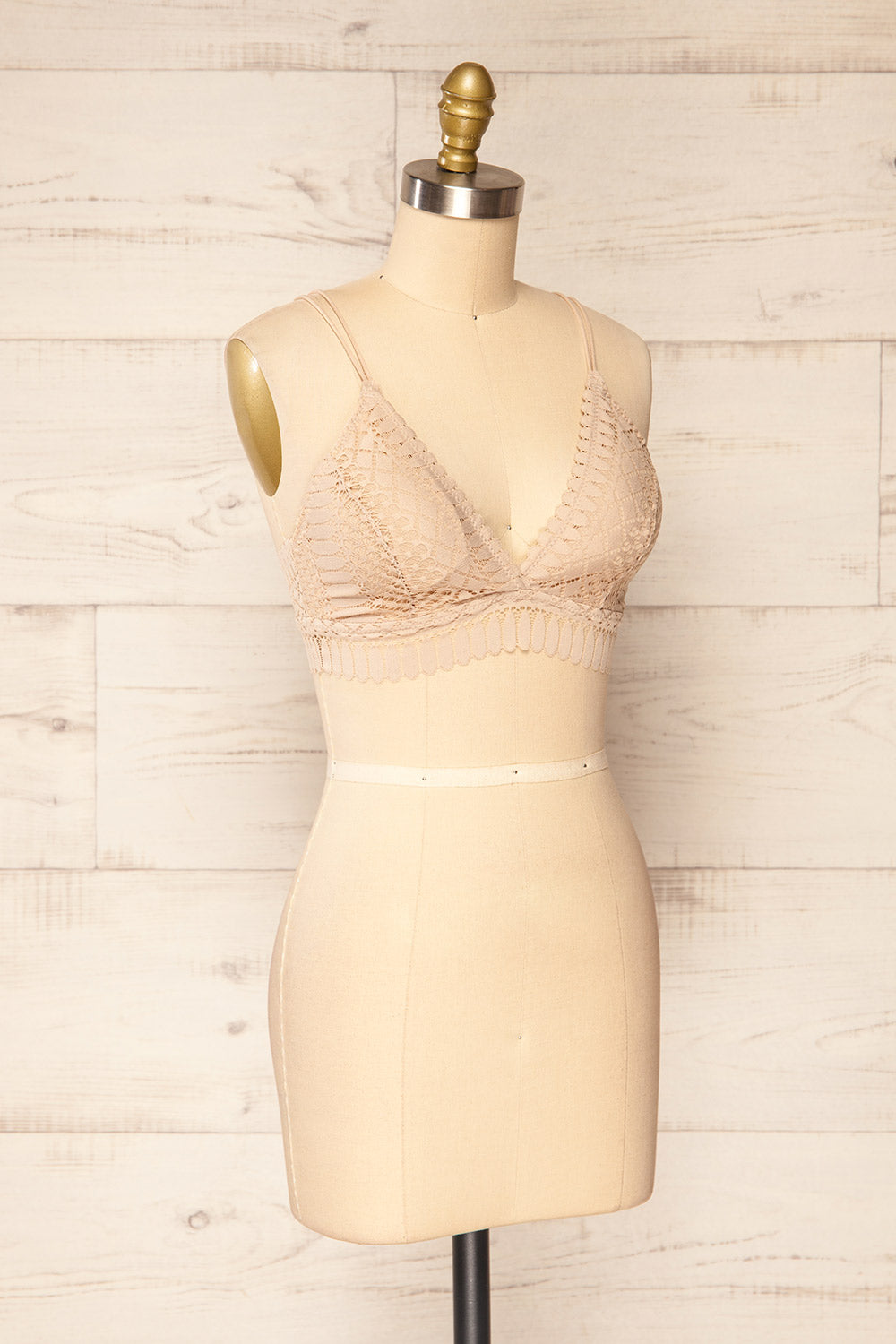 Karlik Beige Lace Bralette | La petite garçonne side view
