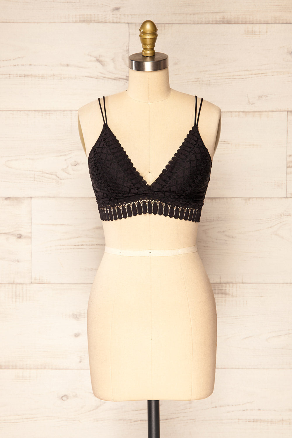 Karlik Black Lace Bralette | La petite garçonne front view