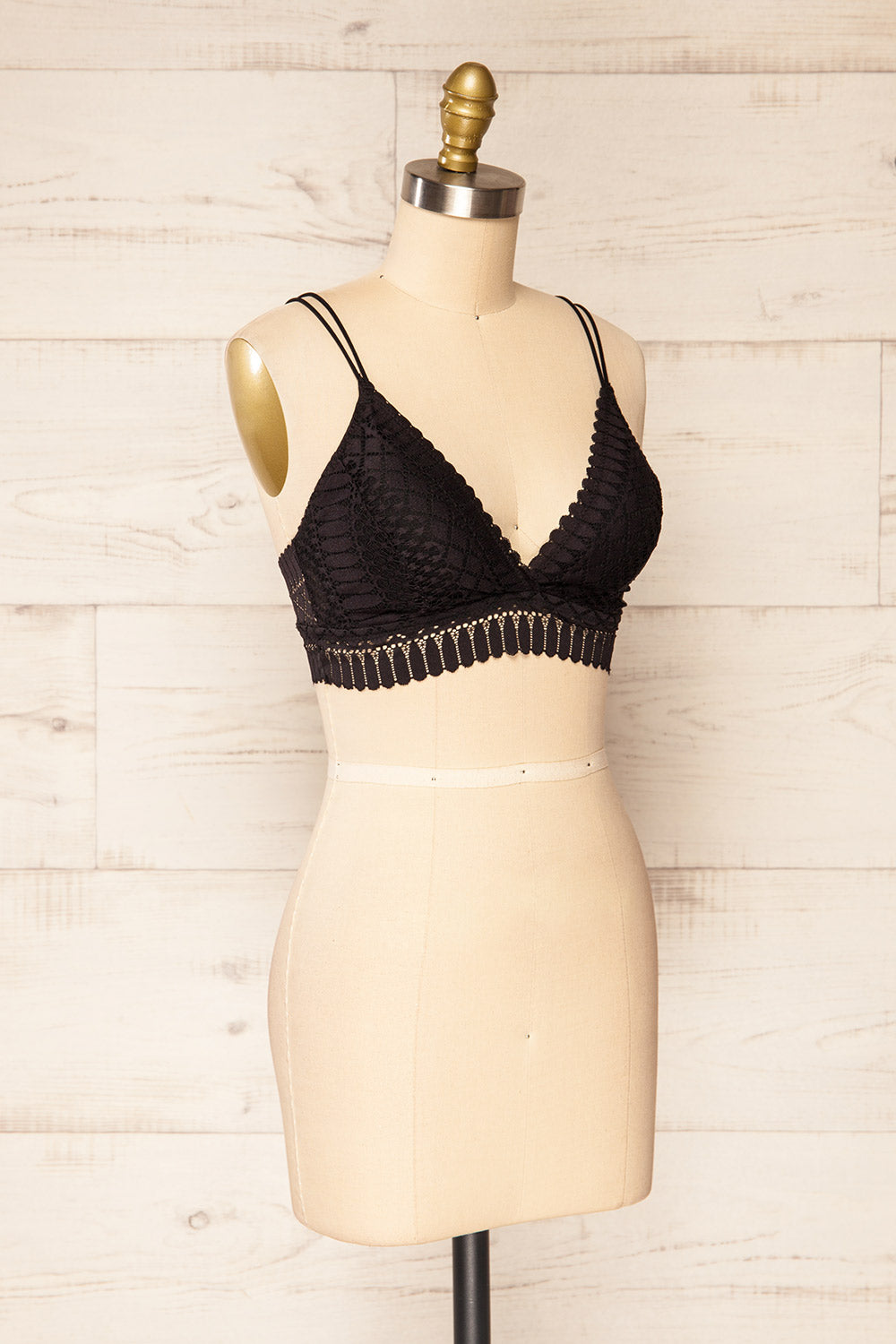 Karlik Black Lace Bralette | La petite garçonne side view