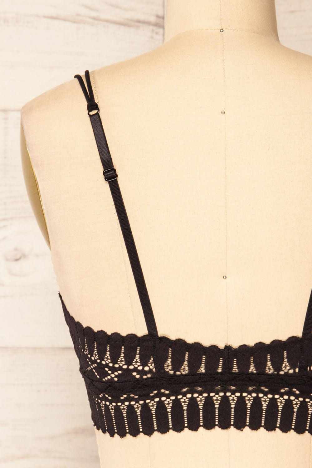Karlik Black Lace Bralette | La petite garçonne back close-up