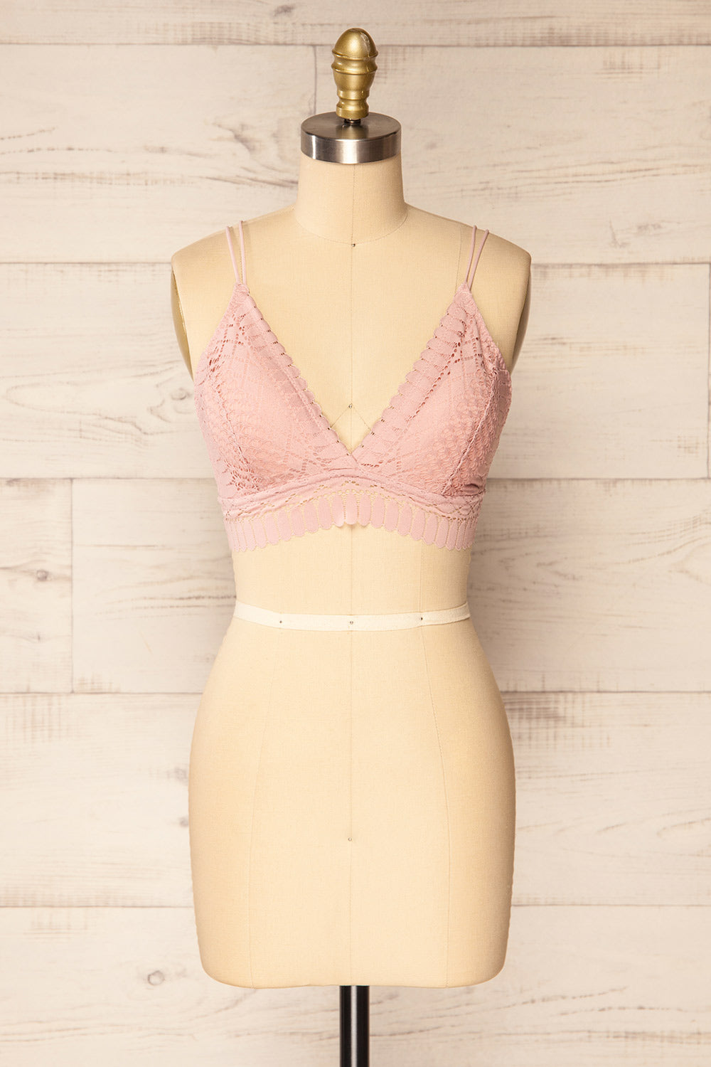 Karlik Blush Lace Bralette | La petite garçonne front view