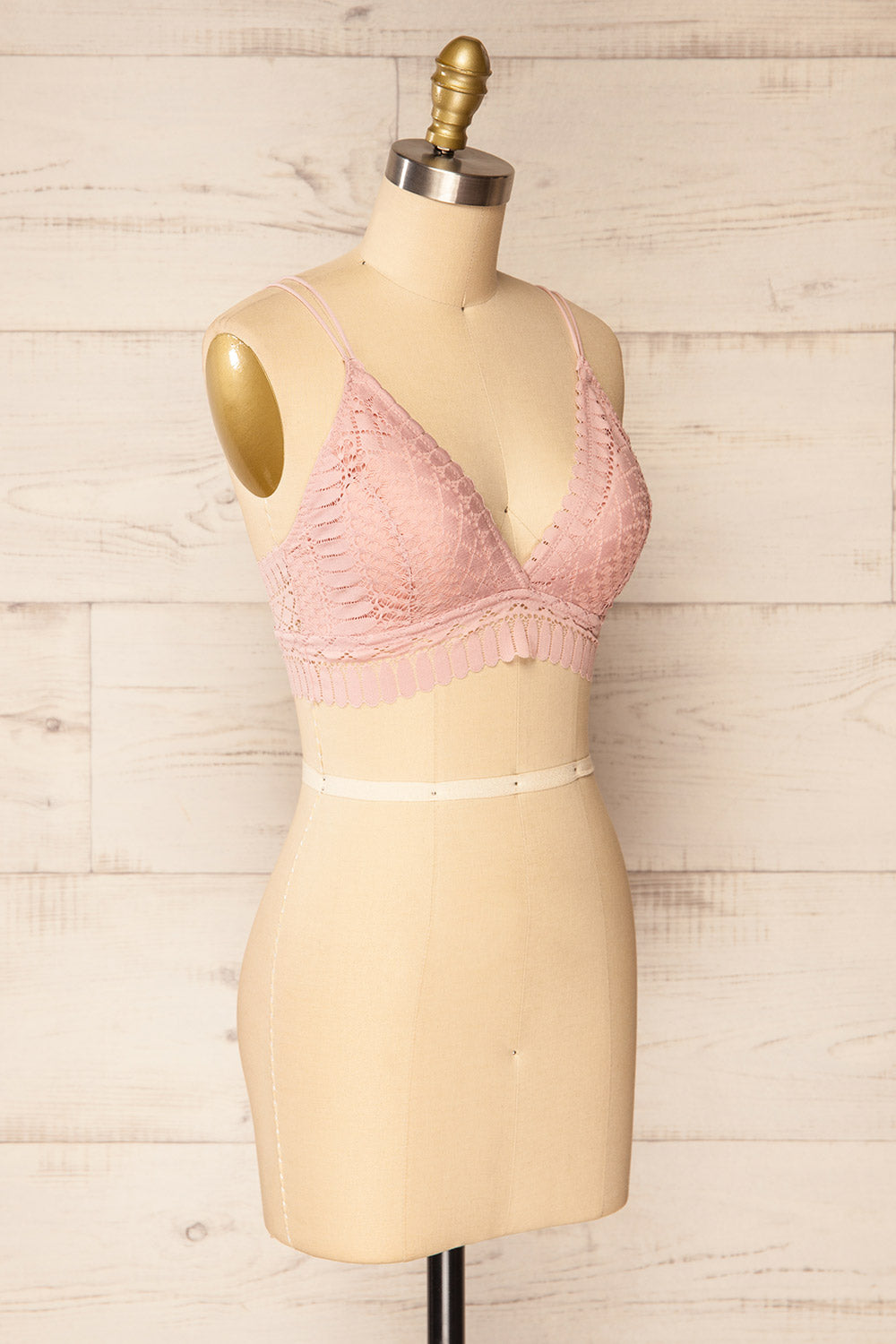 Karlik Blush Lace Bralette | La petite garçonne side view