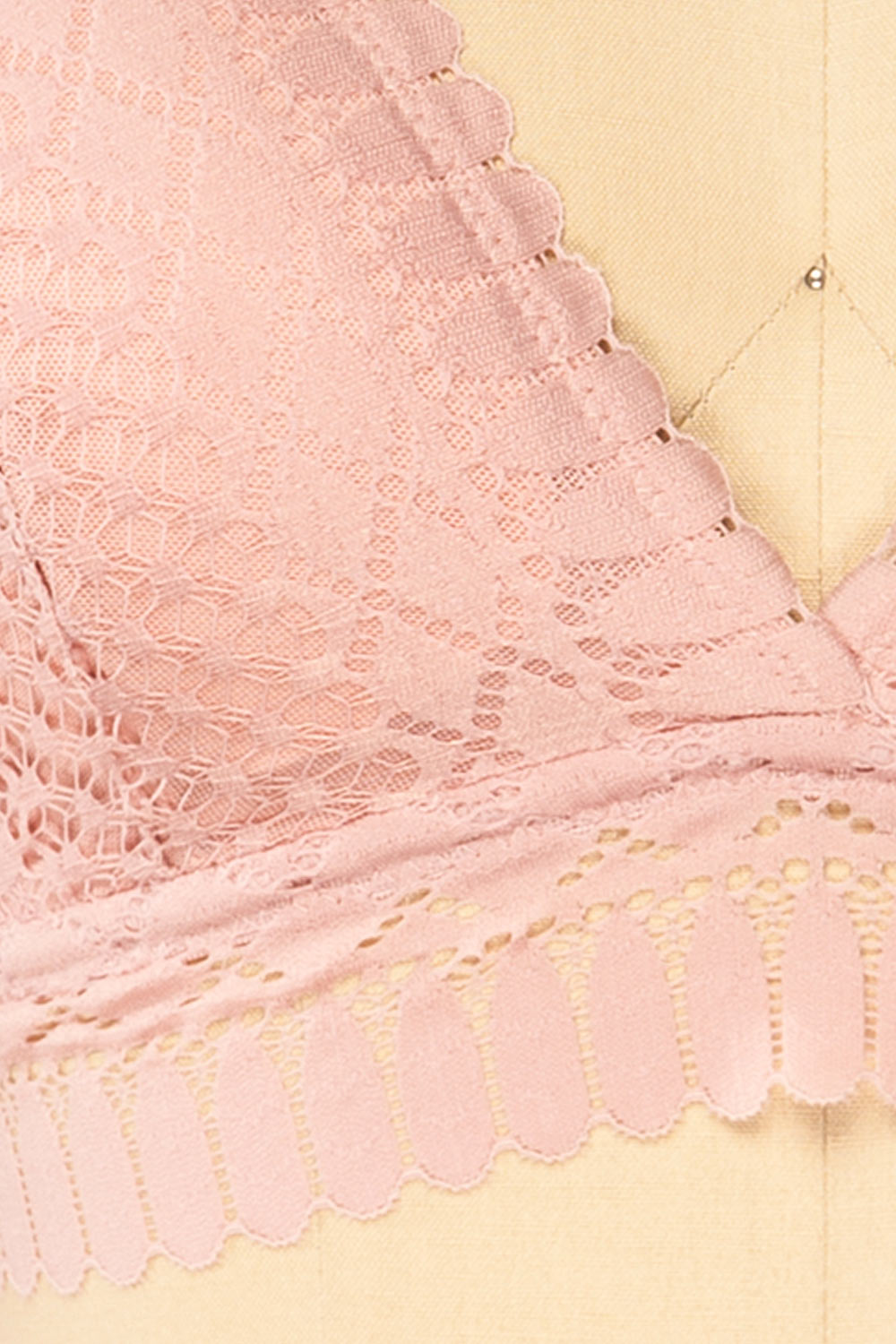 Karlik Blush Lace Bralette | La petite garçonne fabric