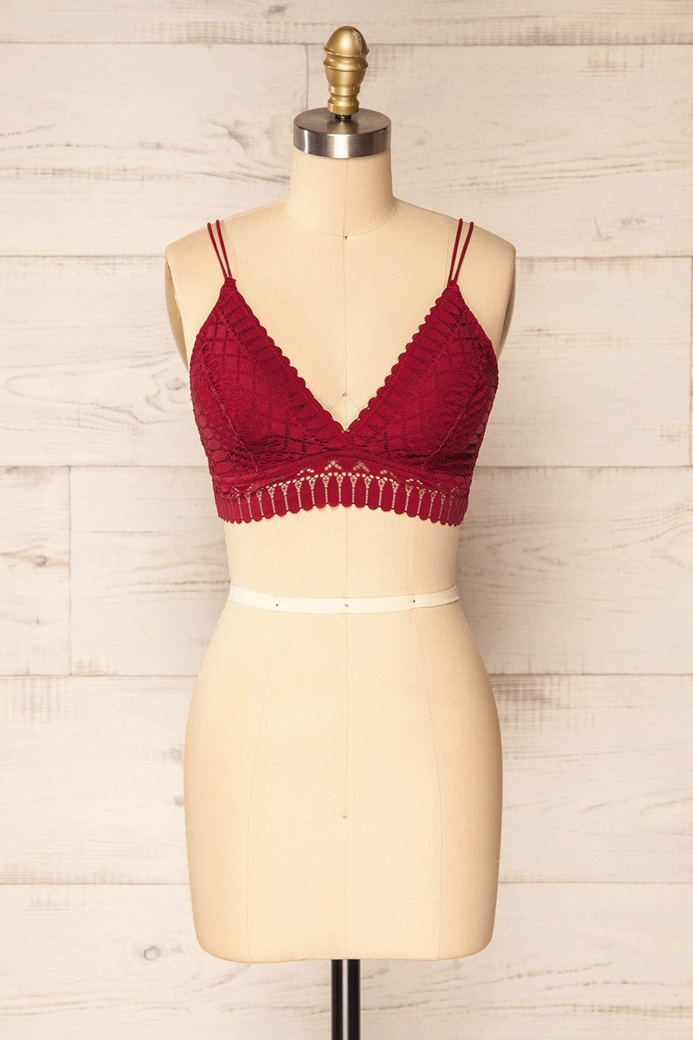 Karlik Burgundy Lace Bralette | La petite garçonne front view
