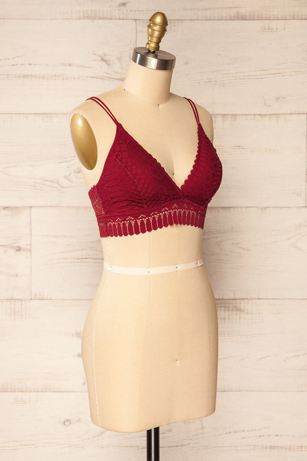 Karlik Burgundy Lace Bralette | La petite garçonne side view