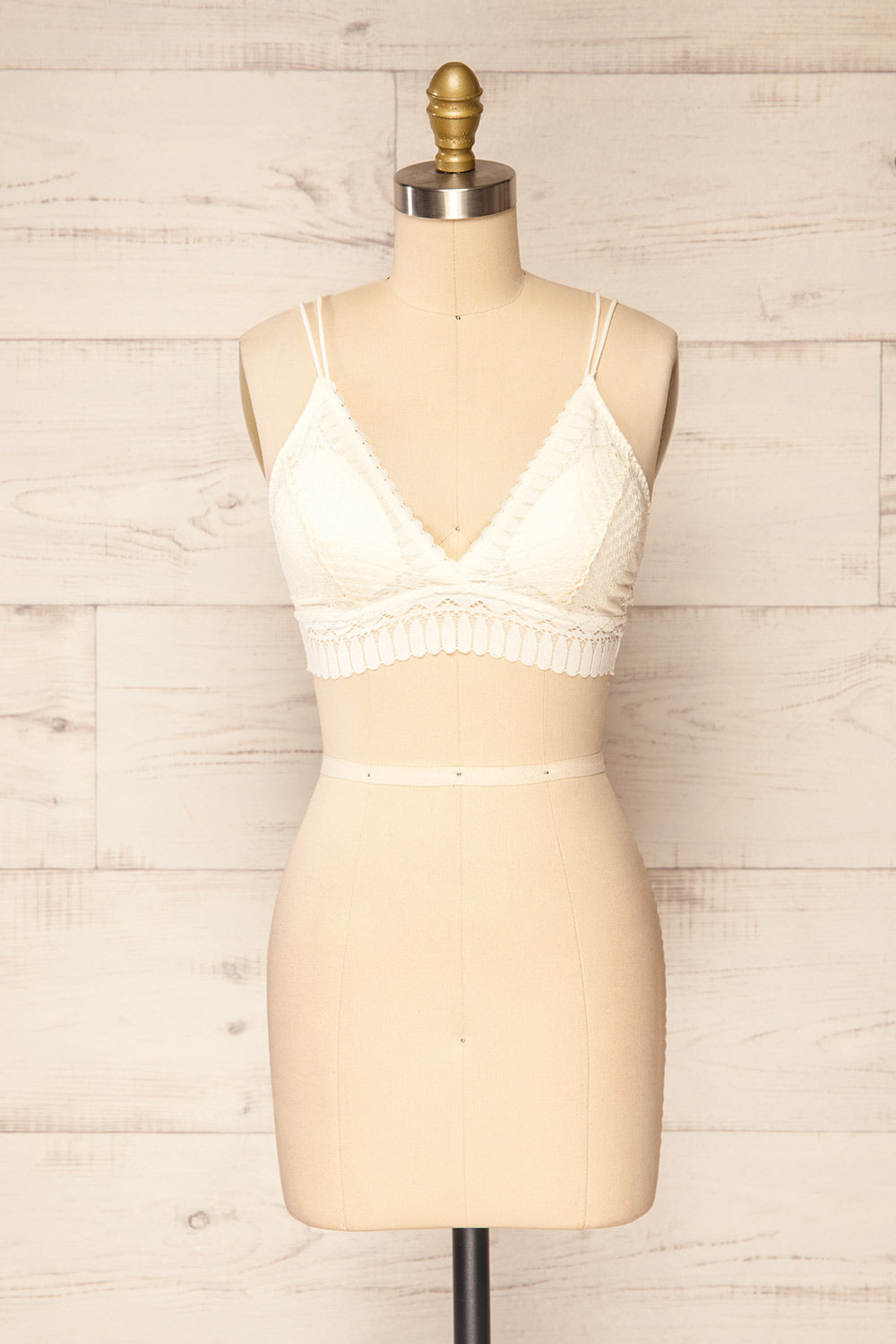 Karlik Ivory Lace Bralette | La petite garçonne front view