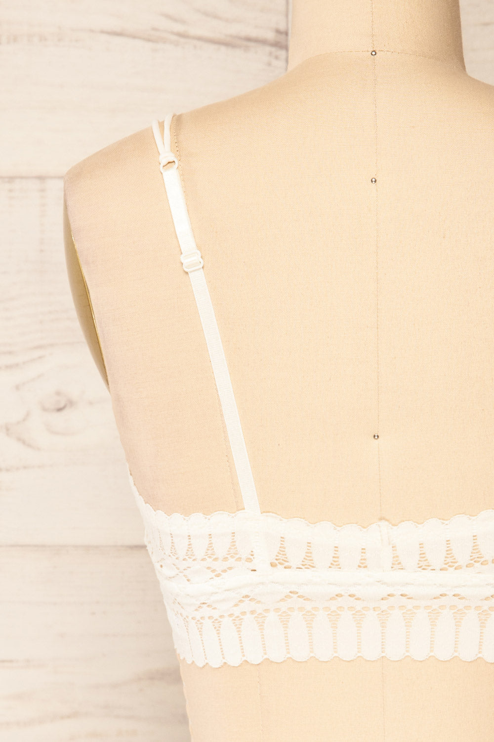 Karlik Ivory Lace Bralette | La petite garçonne back close-up