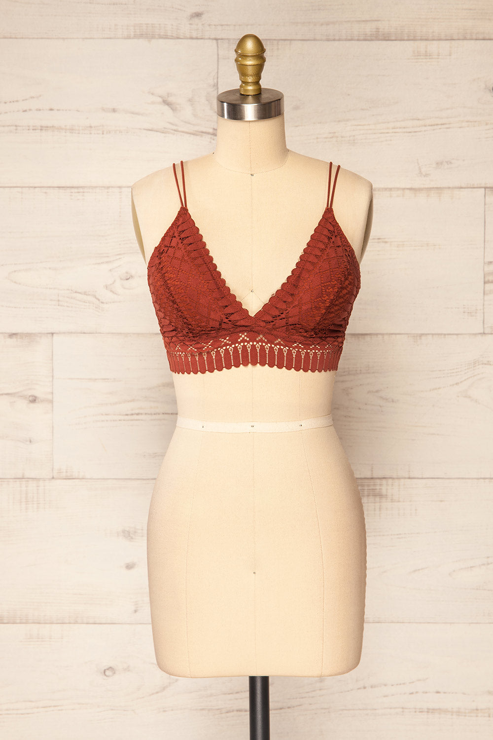 Karlik Orange Lace Bralette | La petite garçonne front view