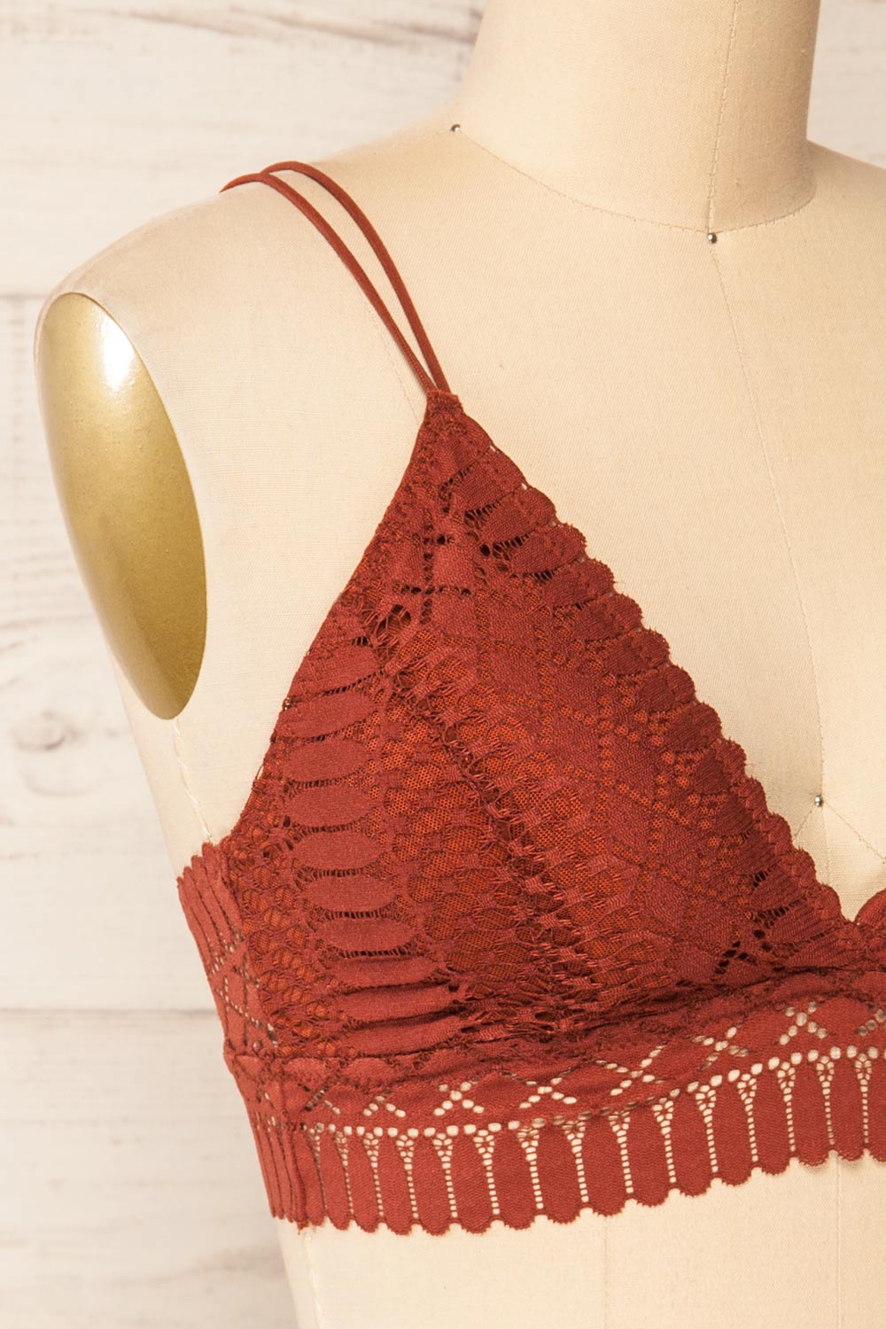 Karlik Orange Lace Bralette | La petite garçonne side close-up