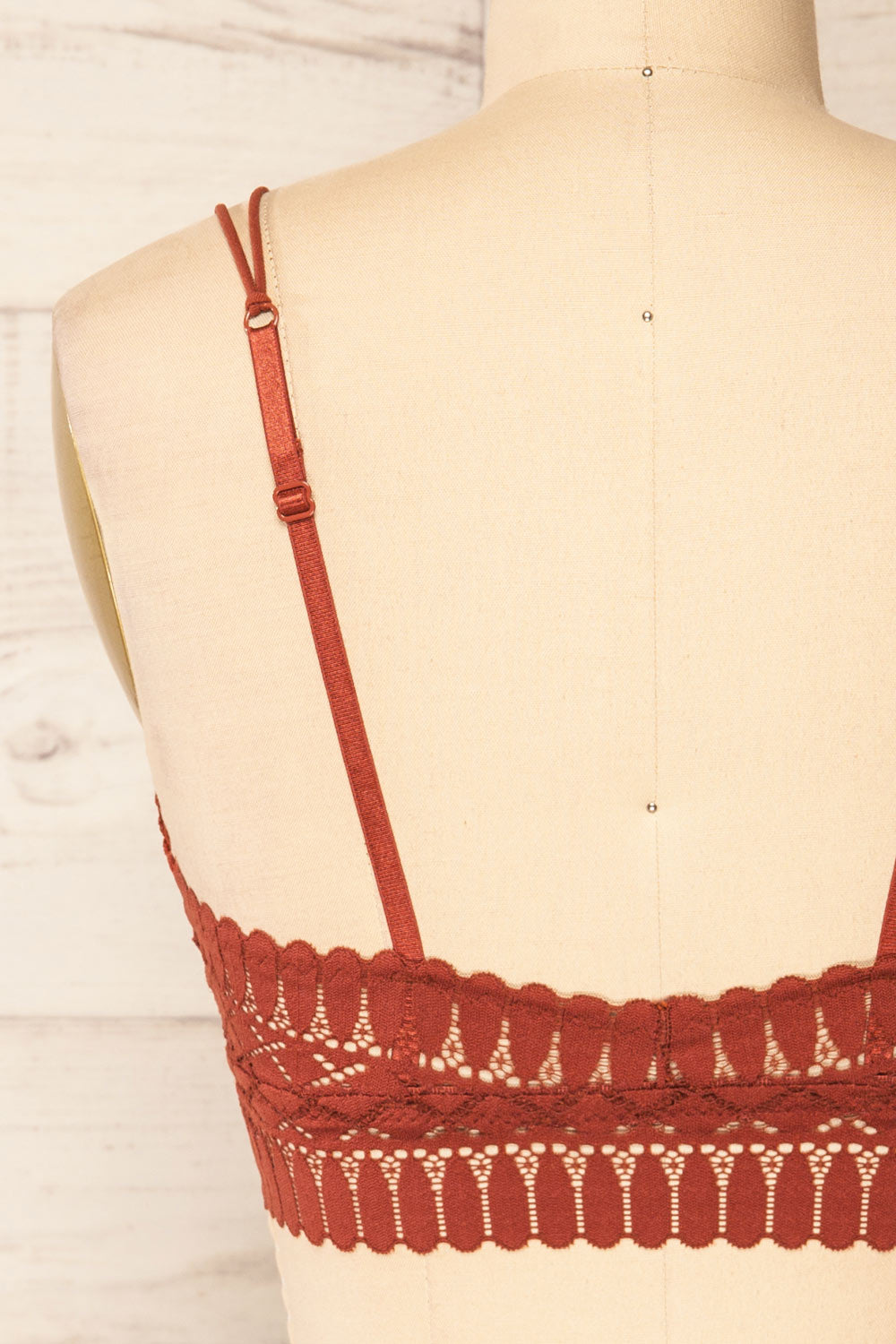 Karlik Orange Lace Bralette | La petite garçonne back close-up