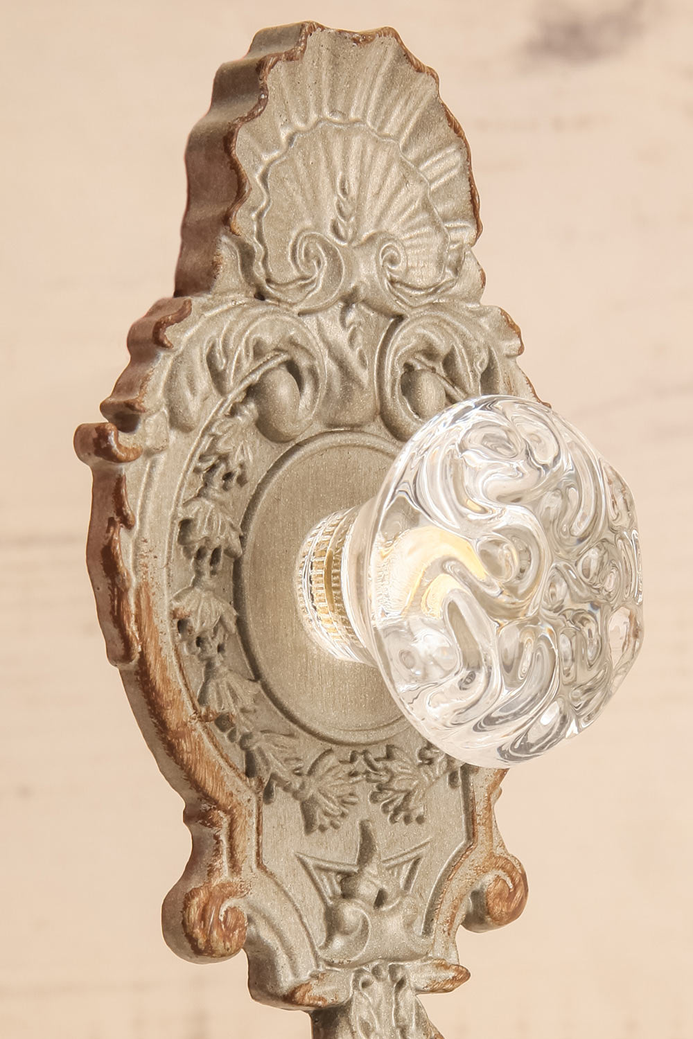 Karol Grey Wall Hook w/ Knob | Maison Garçonne top close-up