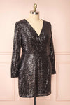 Kathline Sequin Wrap Style Dress | Boutique 1861 side plus size