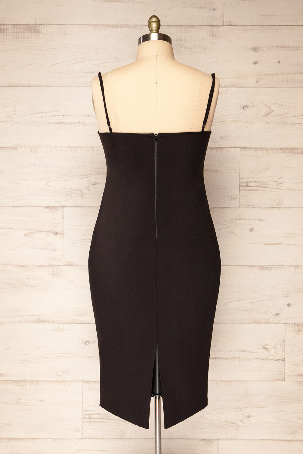 Kavala Black Fitted Midi Dress | La petite garçonne back plus