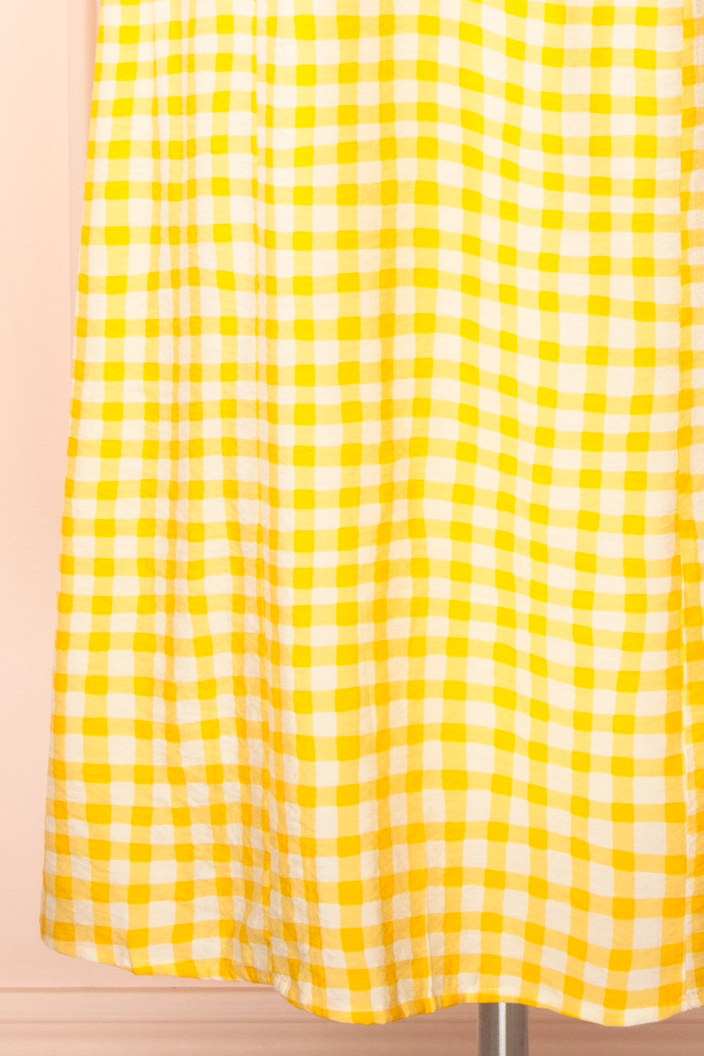 Keely | Yellow Gingham Midi Dress front view | boutique 1861 bottom
