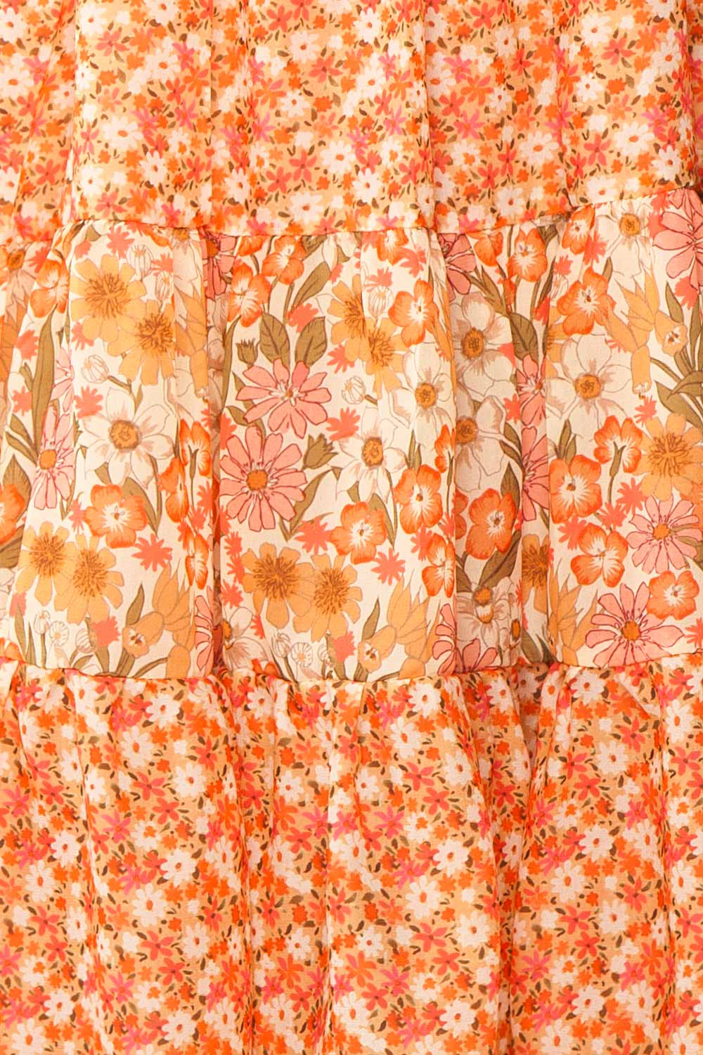 Kenza Floral Babydoll Dress w/ Puffy Sleeves | Boutique 1861 fabric