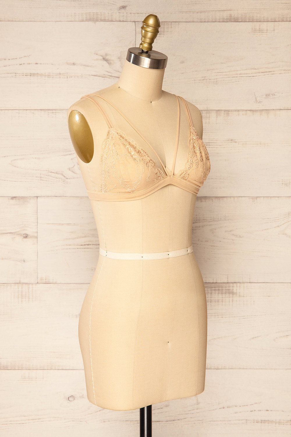 Khappa Beige Floral Lace Bralette | La petite garçonne side view