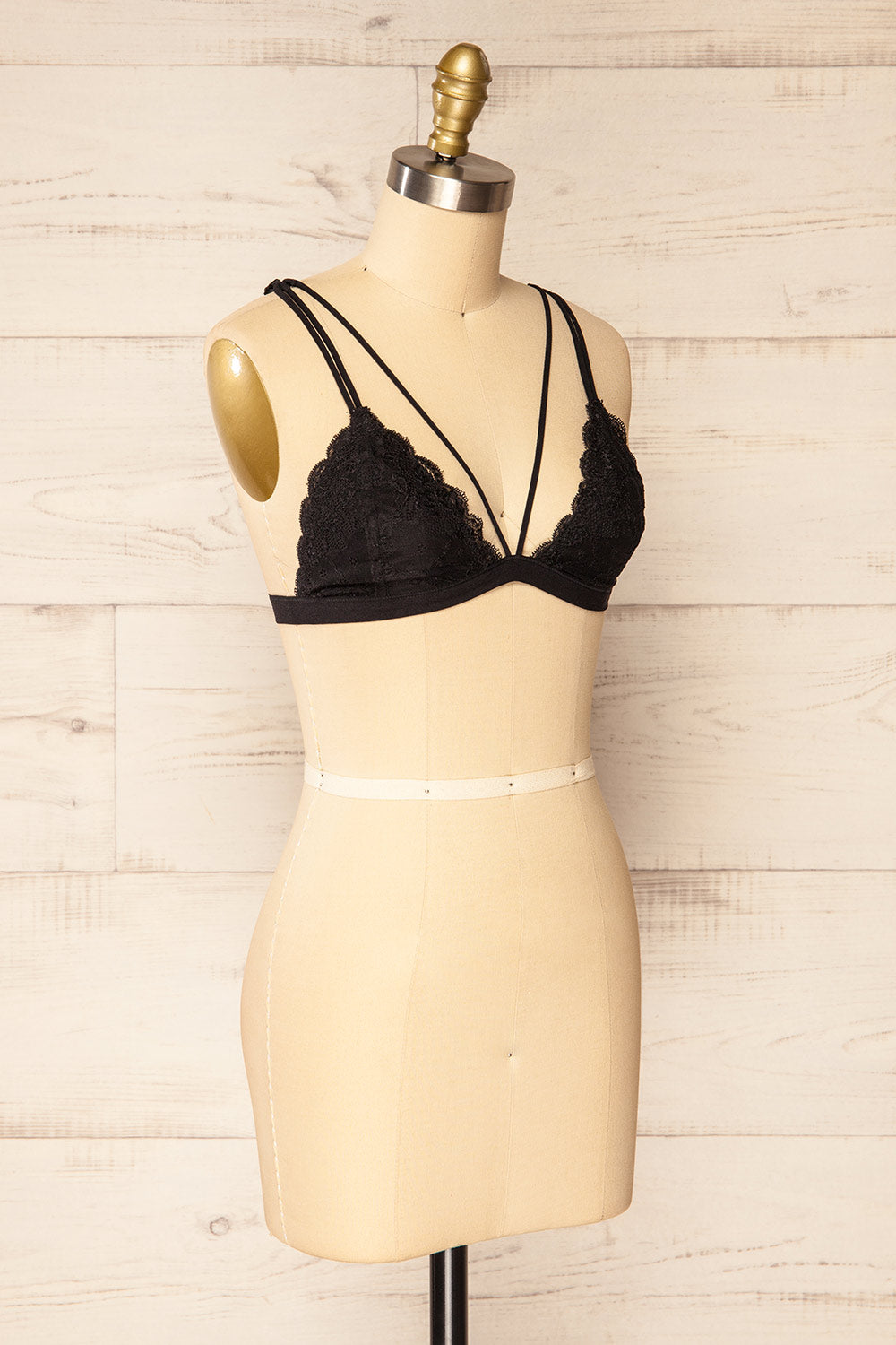 Khappa Black Floral Lace Bralette | La petite garçonne side view