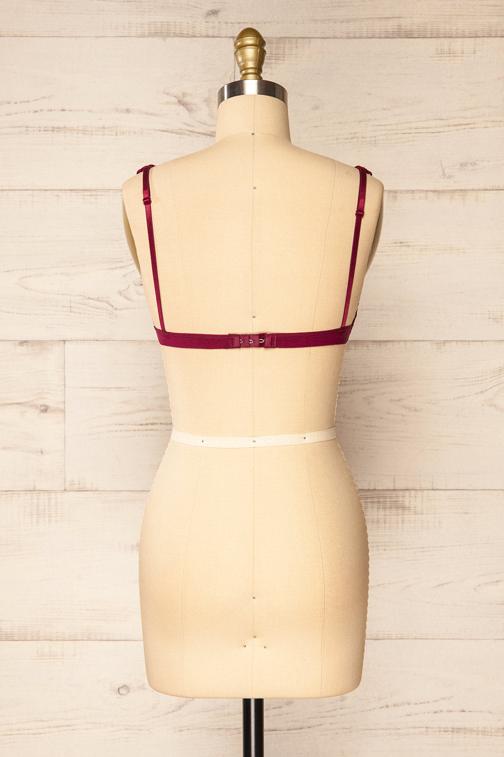 Khappa Burgundy Floral Lace Bralette | La petite garçonne back view