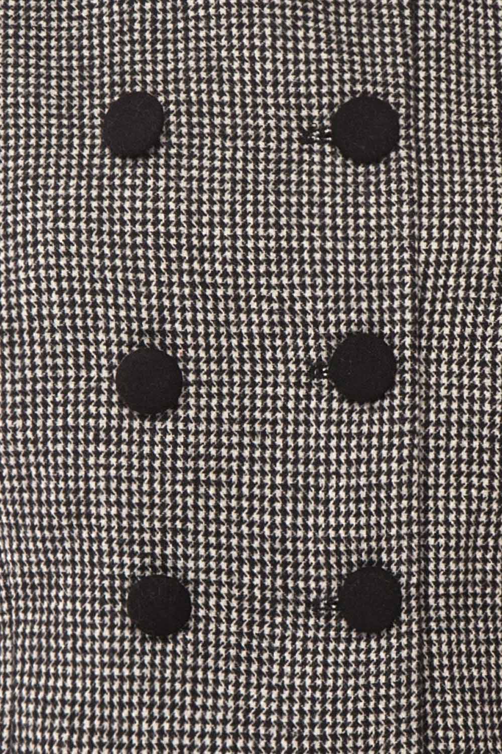 Kherty Black & White Houndstooth Cropped Blazer | Boutique 1861 fabric detail