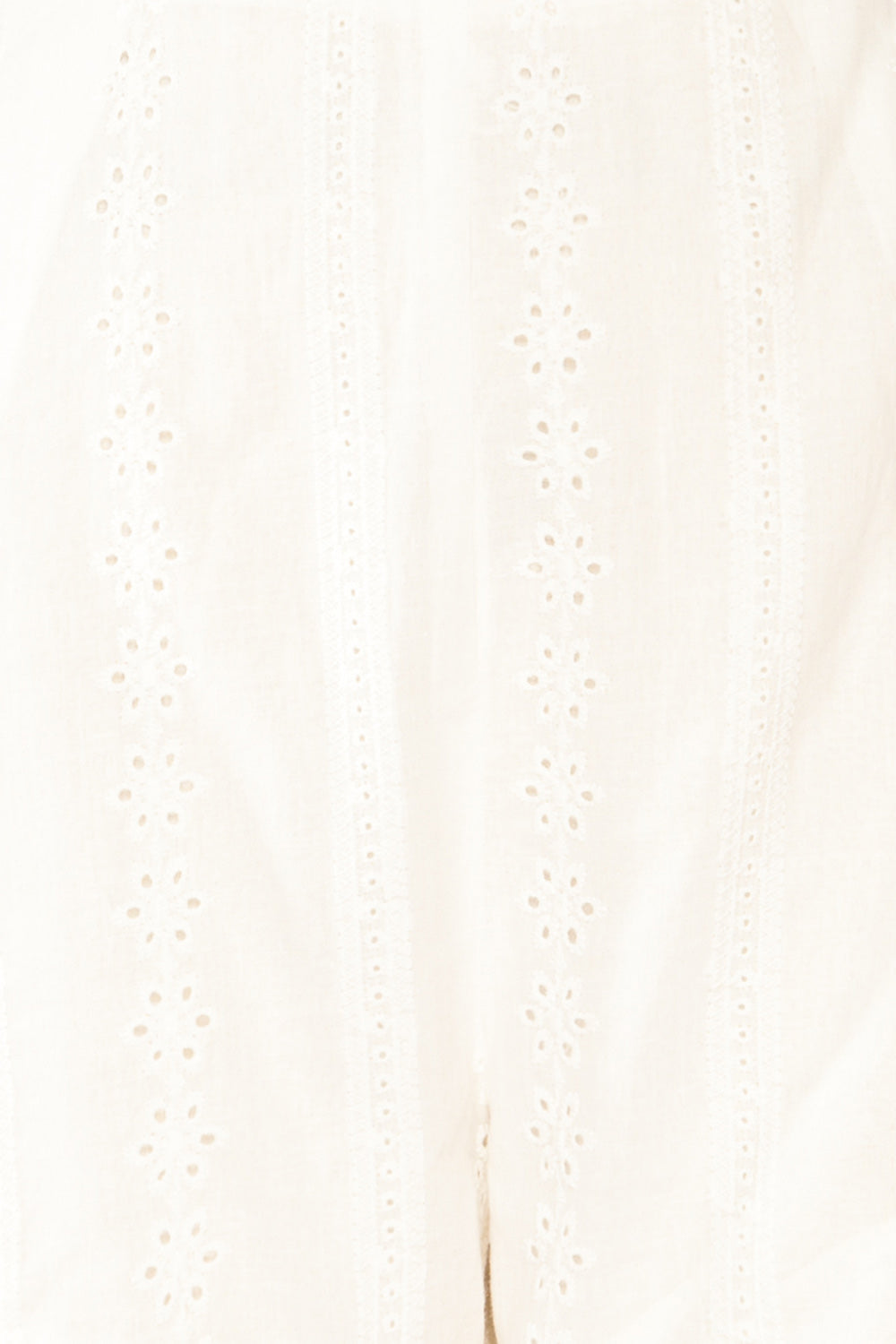 Khori White High-Waisted Embroidered Shorts | La petite garçonne fabric