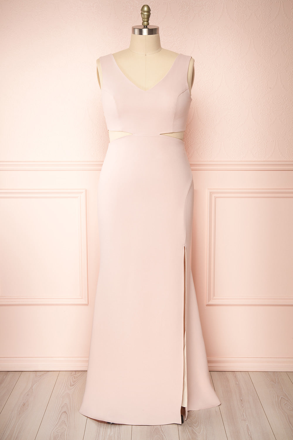 Kiira Blush Pink Cut-Outs Mermaid Gown | Boudoir 1861 front plus size